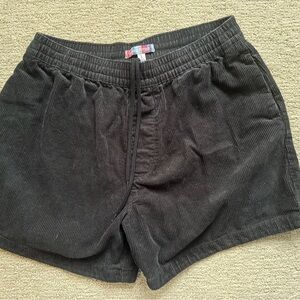 Urban Outfitters Mens Corduroy Drawstring Shorts Large Black